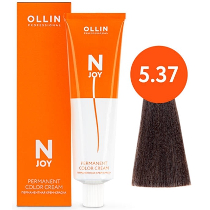 OLLIN "N-JOY"  5/37 – светлый шатен золотисто-коричневый, перм.к-к д/волос 100мл 