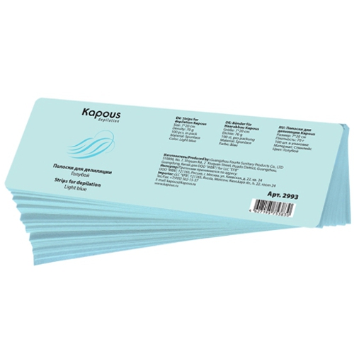 Kapous Полоски для депиляции KAPOUS , голубой, 7*20см 100шт.