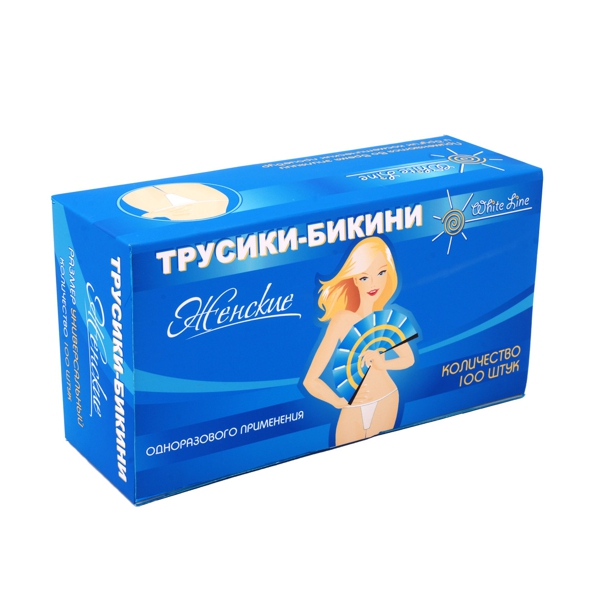 White line Трусики-бикини одноразовые женские спанбонд белые №100