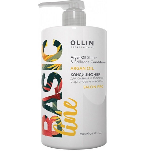 OLLIN BASIC LINE Кондиционер для сияния и блеска с аргановым маслом 750мл