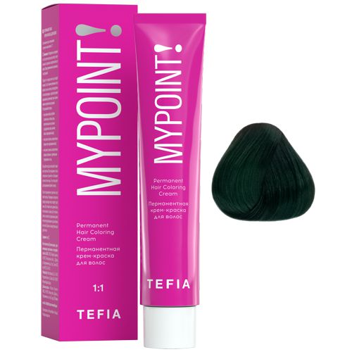 TEFIA MYPOINT зеленый корректор, перманентная крем-краска для волос, 60мл																								
