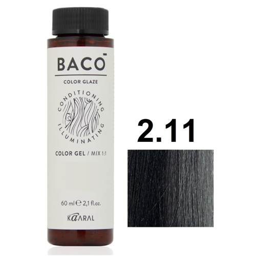 KAARAL Baco COLOR GLAZE  2.11 очень темный коричневый интенсивно-пепельный 60мл
