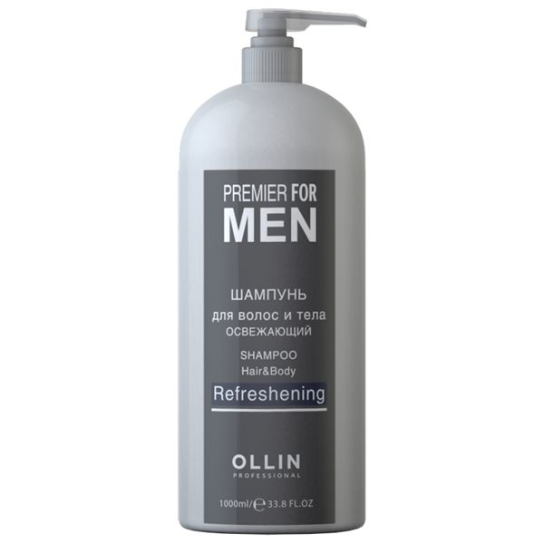 OLLIN PREMIER FOR MEN Шампунь для волос и тела освежающий 1000мл