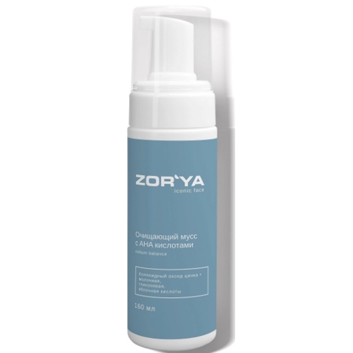 ZOR'YA Очищающий мусс с AHA кислотами  SEBUM BALANCE, 160 мл